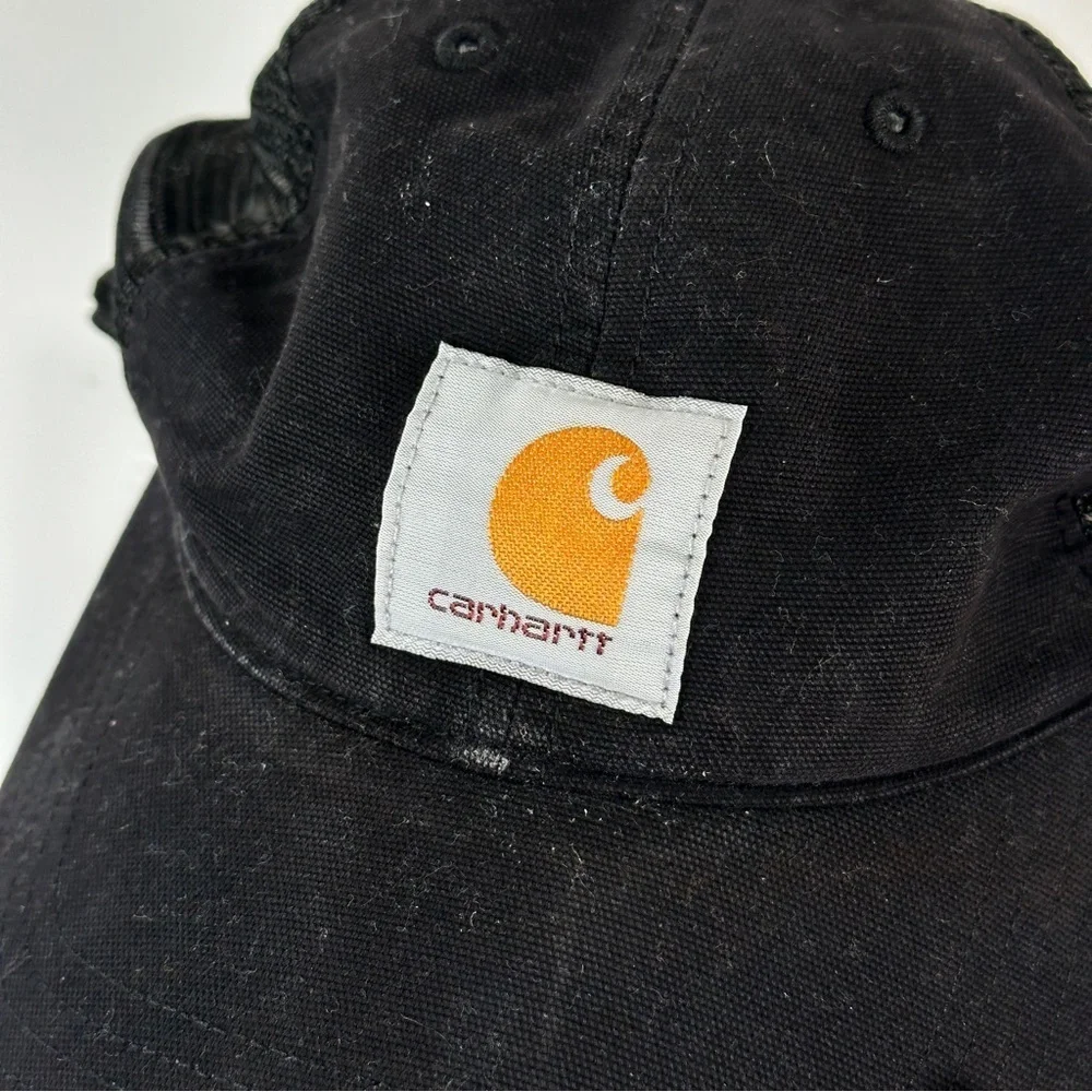 Carhartt workwear trucker hat mesh back black snapback